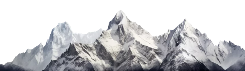 Gordijnen Majestic mountain peaks with snow-capped summits, cut out © Yeti Studio
