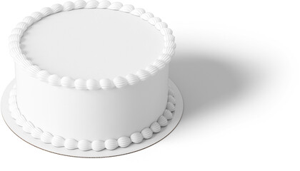 Close up view of isolated white cake topper fit for your project. - obrazy, fototapety, plakaty