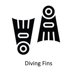 Diving Fins  vector Solid Design illustration. Symbol on White background EPS 10 File 