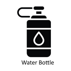 Water Bottle  vector Solid Design illustration. Symbol on White background EPS 10 File 