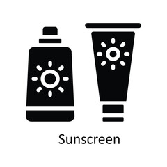 Sunscreen  vector Solid Design illustration. Symbol on White background EPS 10 File 