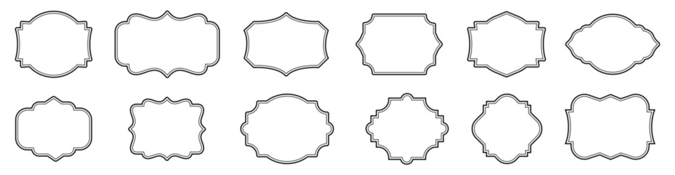 Vintage frames set on white background. Decorative frame. Vector corners icon