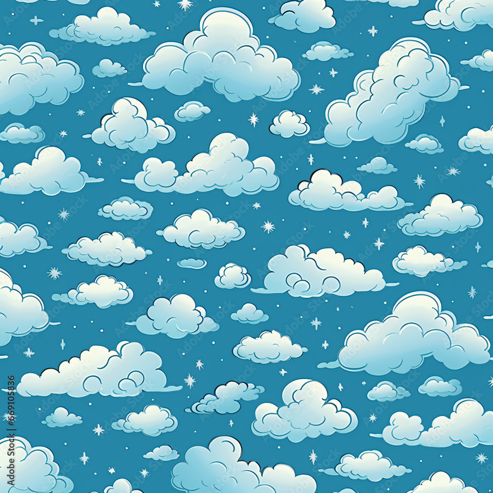 Wall mural clouds pattern design background
