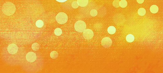 Orange widescreen bokeh background for seasonal and holidays event with copy space, Best suitable for online Ads, poster, banner, sale, celebrations and various design works