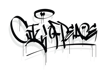 CITY OF PEACE word graffiti tag style
