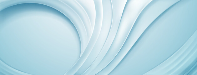 Abstract background with wavy curved lines in light blue colors