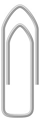 Steel paper clip mockup. Realistic metallic stationery