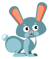 Cartoon rabbit with funny face. Happy bunny