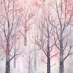 Pastel pink winter scrapbook paper design background