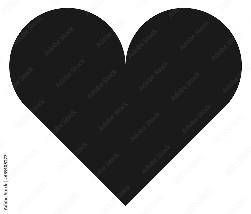 Poster Heart symbol. Romance black icon. Love sign