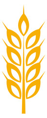 Cereal crop symbol. Harvest sign. Wheat ear