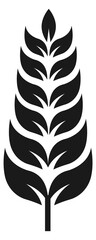 Obraz premium Black crop symbol. Wheat ear stylized logo