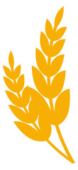 Yellow wheat ears icon. Organic crop symbol
