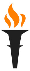 Sport competition symbol. Firing torch. Ceremonial flame