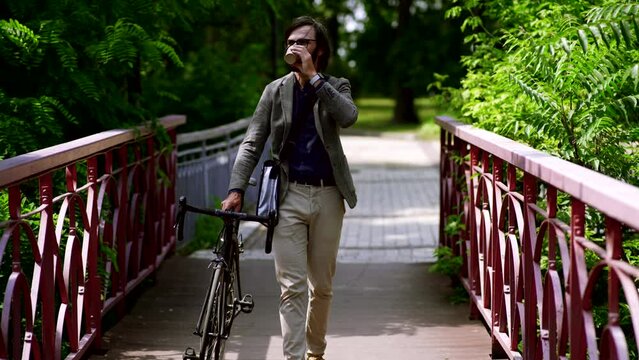 businessman riding his bike to work, commuting by bicycle	
