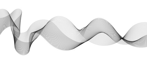 Fototapeta premium White and grey wave line background. Abstract wavy curve line background.