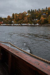Naklejka premium Boat in Oslo Fjord