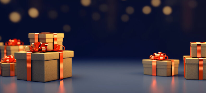 Group of gift boxes for special events and add text