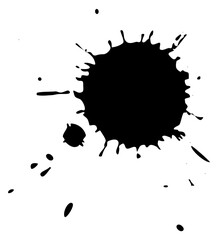 Black paint drop splash. Creative artistic element