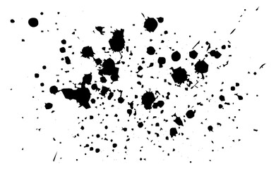 Ink splatter. Grunge black paint drops template