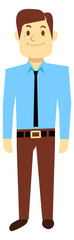 Office manager cartoon character. Man in formal clothes