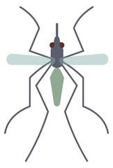 Mosquito flat icon. Biting pest. Color insect
