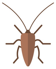 Cockroach flat icon. Pest symbol. Color insect