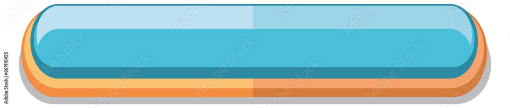 Poster blue button. cartoon game ui empty element