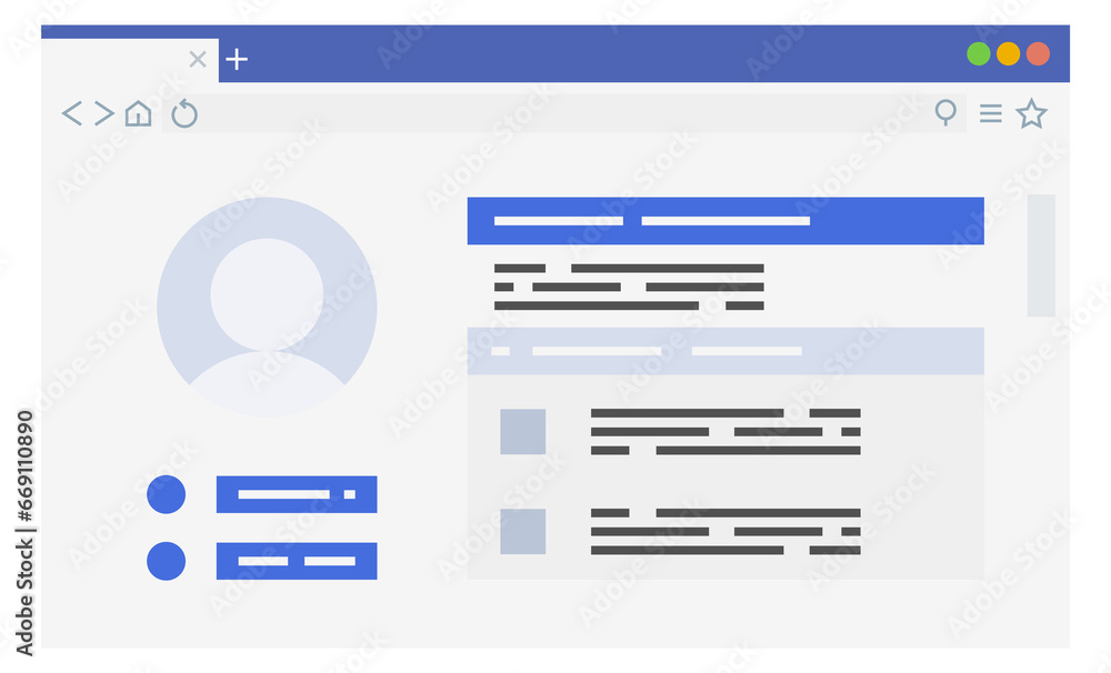 Poster profile page website in web browser window screen