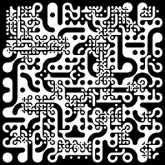 Truchet tiles , black and white pattern tile optical illusion