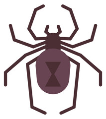 Deadly spider color icon. Dangerous biting insect