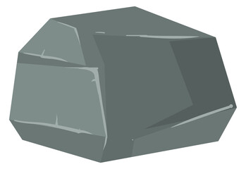 Fototapeta premium Stone boulder. Cartoon rock. Natural mountain element