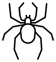 Spider linear icon. Black outline insect symbol