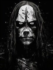 Viking Nordic warrior black metal character