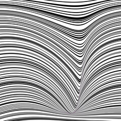 Naklejka premium black and white lines curved for background