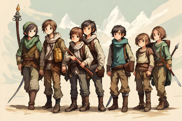 Naklejka premium Adventurer Rendering with Vibrant Colors and Details