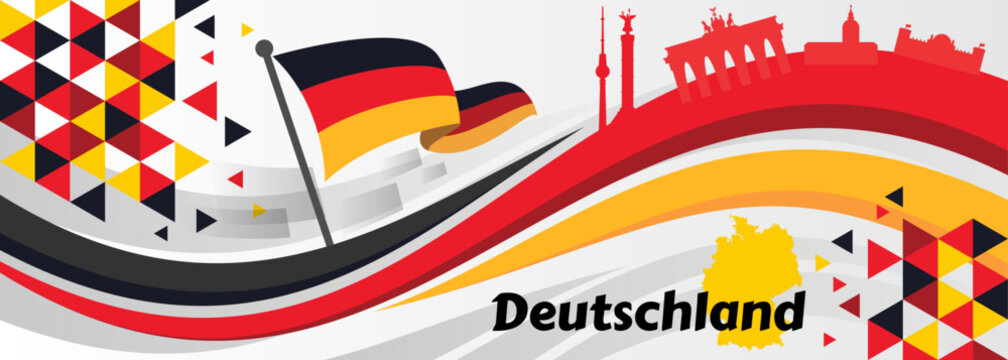 Celebrate the German Unity Day (Tag Der Deutschen Einheit) on 3rd October with bunting, balloons, stars, fireworks, music and beer toasts


