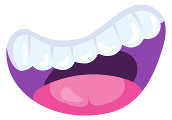 Screaming mouth. Bright colorful cartoon wide grin