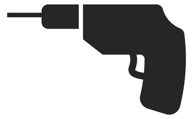 Electric drill black icon. Industrial repair tool