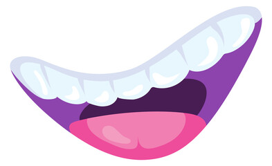 Naklejka premium Cartoon funny mouth. Laughing expression. Cheerful grin