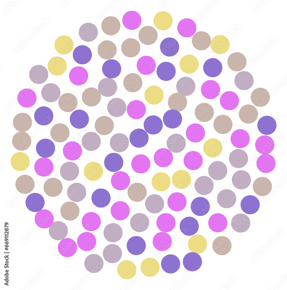 Aufkleber color points in circle shape. diffusion pattern template