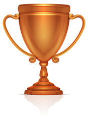 Bronze award. Third place metal trophy cup