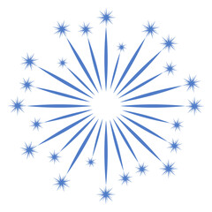 Sky firework icon. Color star rays burst