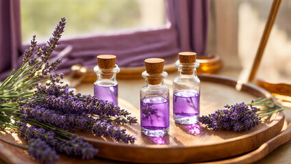 Obraz na płótnie Canvas Lavender flower cosmetic oil