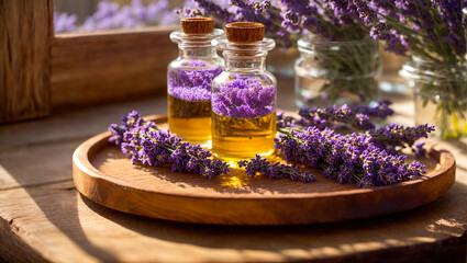 Obraz na płótnie Canvas Lavender flower cosmetic oil