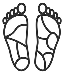 Reflex zone therapy logo. Human feet icon - obrazy, fototapety, plakaty