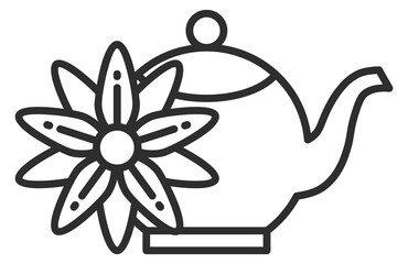 Herbal tea linear icon. Natural healthy drink