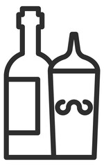 Sauces icon. Linear ketchup and mustard bottles symbol