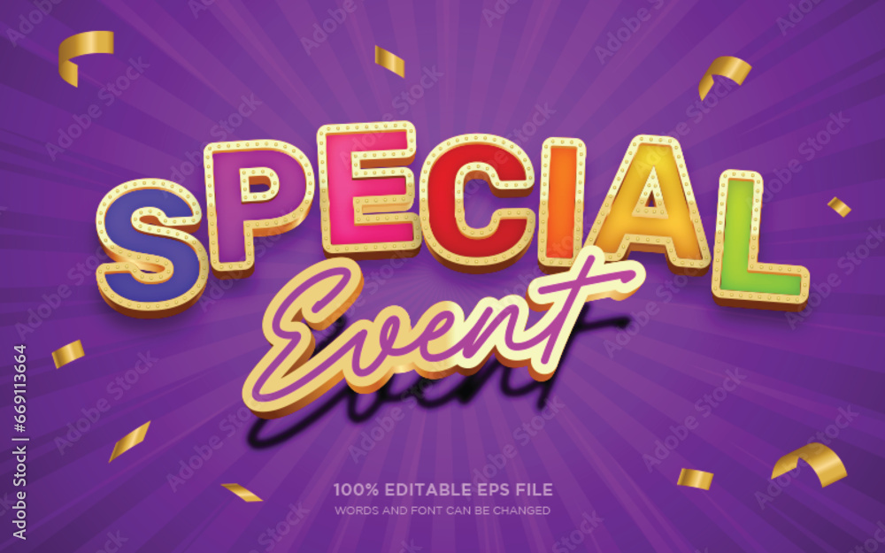 Poster special event 3d editable text style effect