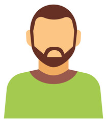 Bearded man avatar. Generic male profile picture